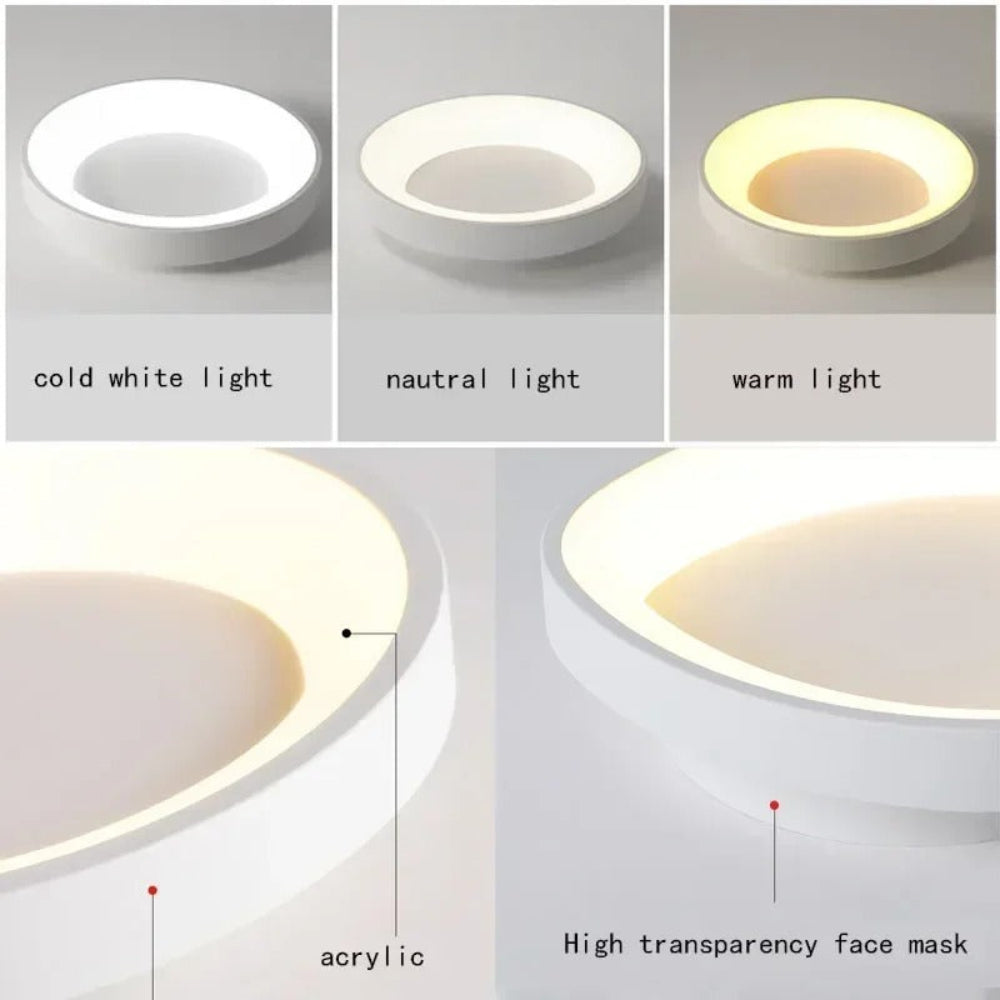 Modern Round LED Ceiling Light with Remote Control – Energy-Efficient Minimalist Design 9