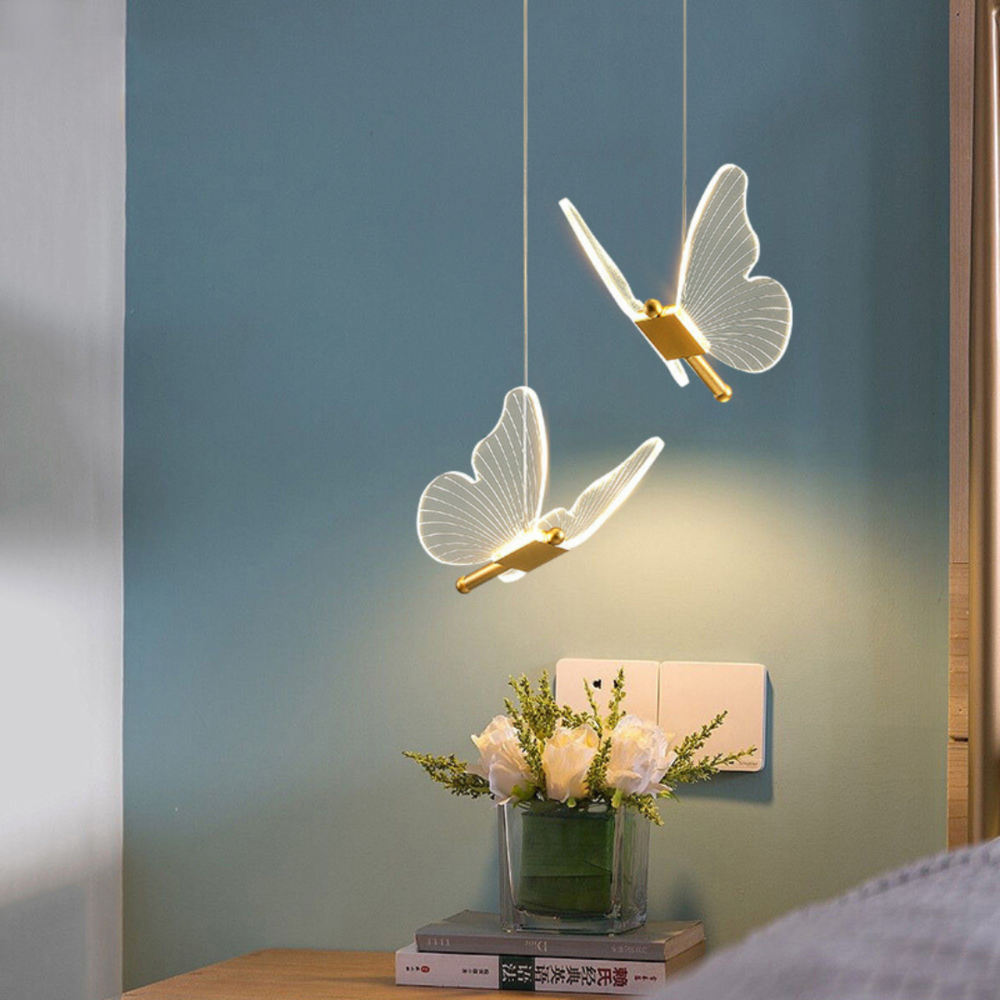 Modern LED Pendant Light with Adjustable 3-Color Lighting – Butterfly Design for Contemporary Spaces 1