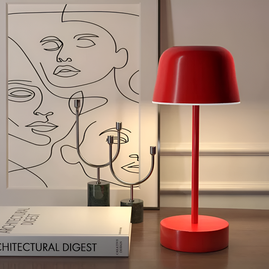Pilz-Design kabellose LED Schreibtischlampe - Tragbar und über USB wiederaufladbar
