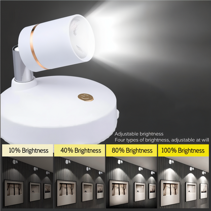 Battery-Powered Rotatable LED Spotlight with Remote Control – Adjustable Lighting for Art Displays 6
