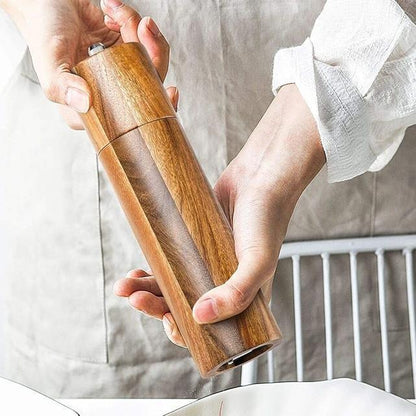 Acacia Wood Salt and Pepper Mills with Adjustable Ceramic Grinder – Elegant Kitchen Essential 6