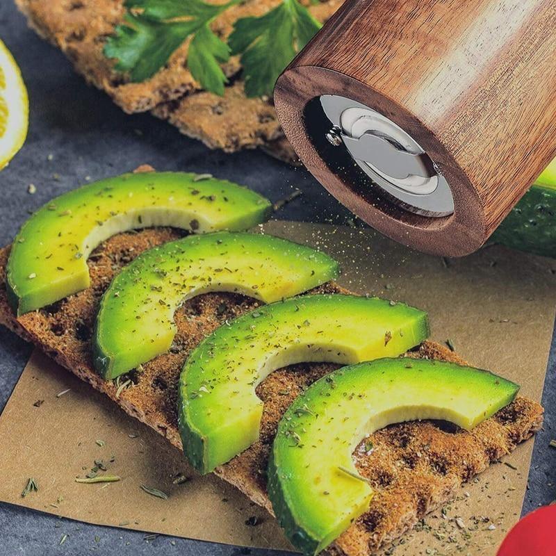 Acacia Wood Salt and Pepper Mills with Adjustable Ceramic Grinder – Elegant Kitchen Essential 7