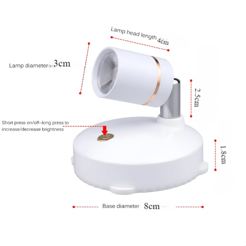 Battery-Powered Rotatable LED Spotlight with Remote Control – Adjustable Lighting for Art Displays 9