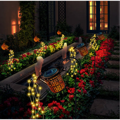 Solarbetriebene LED-Wasserfall-Deko-Leuchte - Gartendekoration im Freien