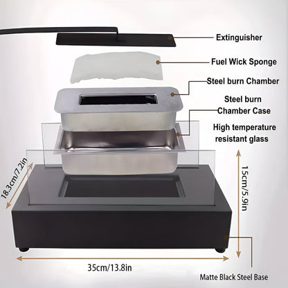 Portable Mini Tabletop Fireplace with Heat-Resistant Glass – Ideal for Indoor and Outdoor Use 9