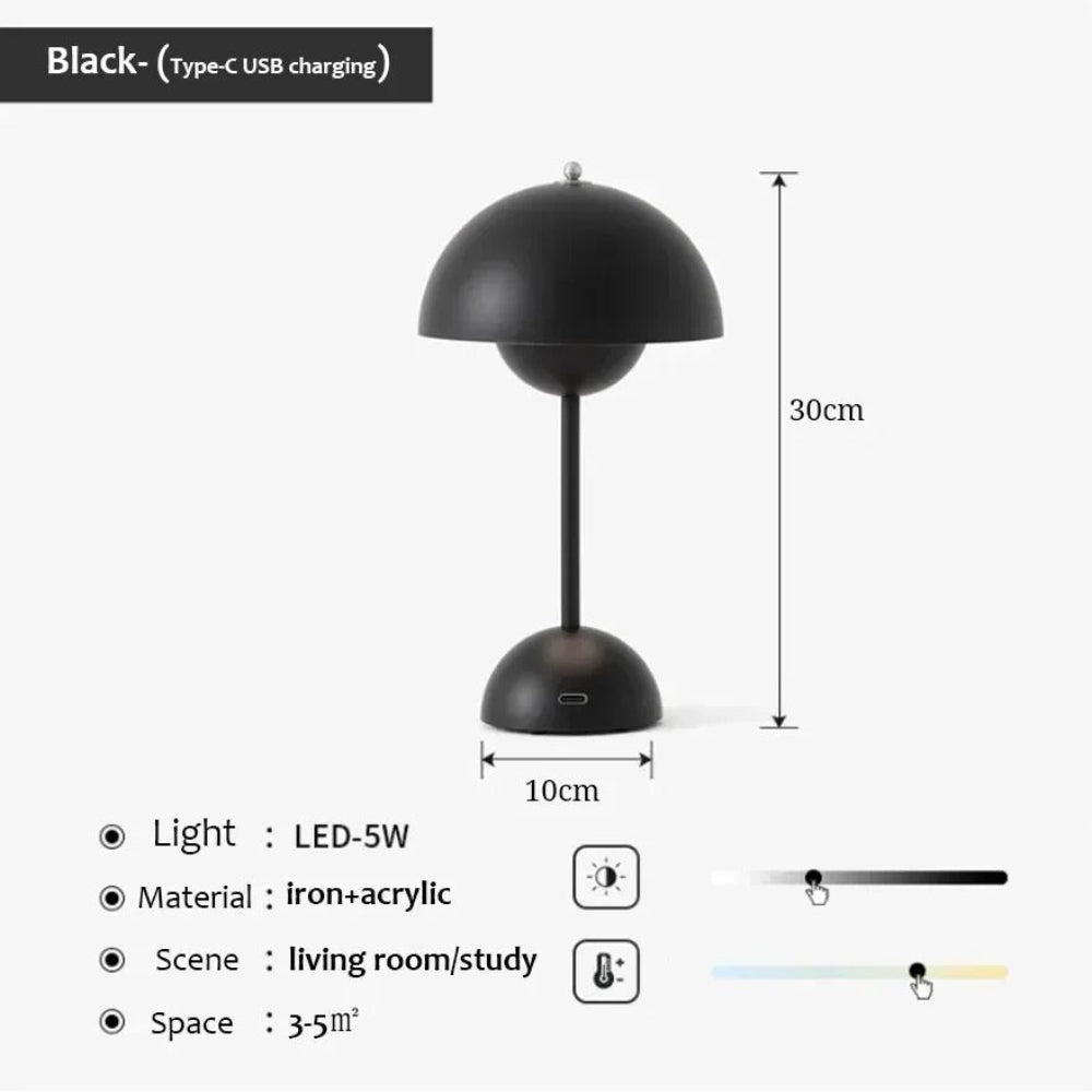 Cordless LED Table Lamp with Adjustable Brightness – Modern Design for Bedside, Desk, or Living Room 22