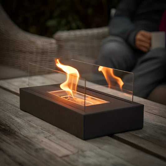 Portable Mini Tabletop Fireplace with Heat-Resistant Glass – Ideal for Indoor and Outdoor Use 1