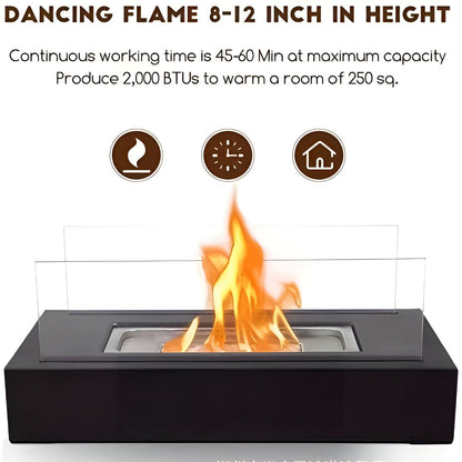 Portable Mini Tabletop Fireplace with Heat-Resistant Glass – Ideal for Indoor and Outdoor Use 7