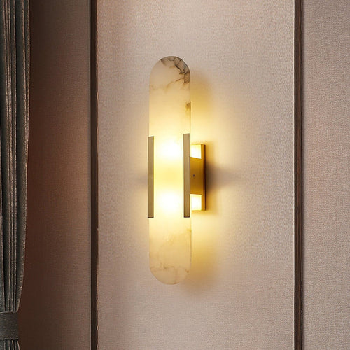 Ultradünne Wandleuchte mit Marmorschirm - Perfekt für zeitgenössische Räume