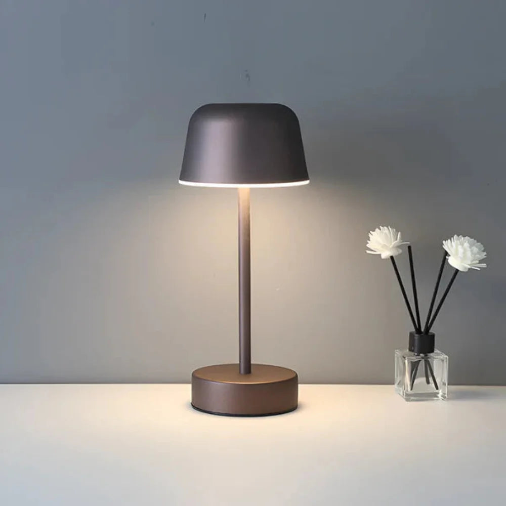 Pilz-Design kabellose LED Schreibtischlampe - Tragbar und über USB wiederaufladbar