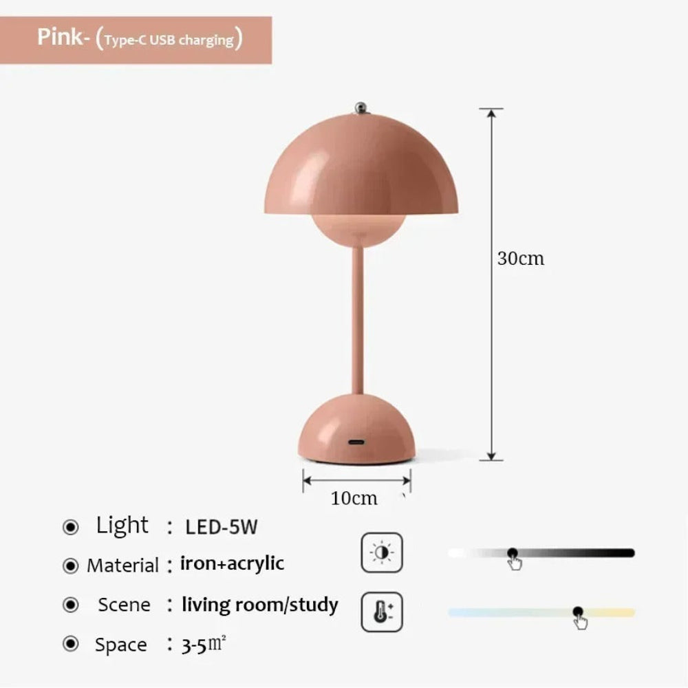 Cordless LED Table Lamp with Adjustable Brightness – Modern Design for Bedside, Desk, or Living Room 12