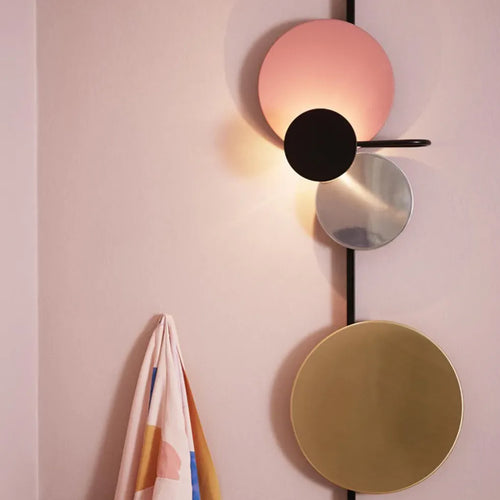 Round Minimalist Wall Light Sconce – Elegant Designer Fixture for Living Spaces, Warm Ambient Light, Modern Brass & Aluminum 1