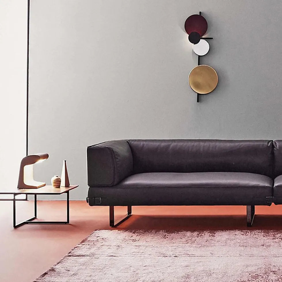 Round Minimalist Wall Light Sconce – Elegant Designer Fixture for Living Spaces, Warm Ambient Light, Modern Brass & Aluminum 2