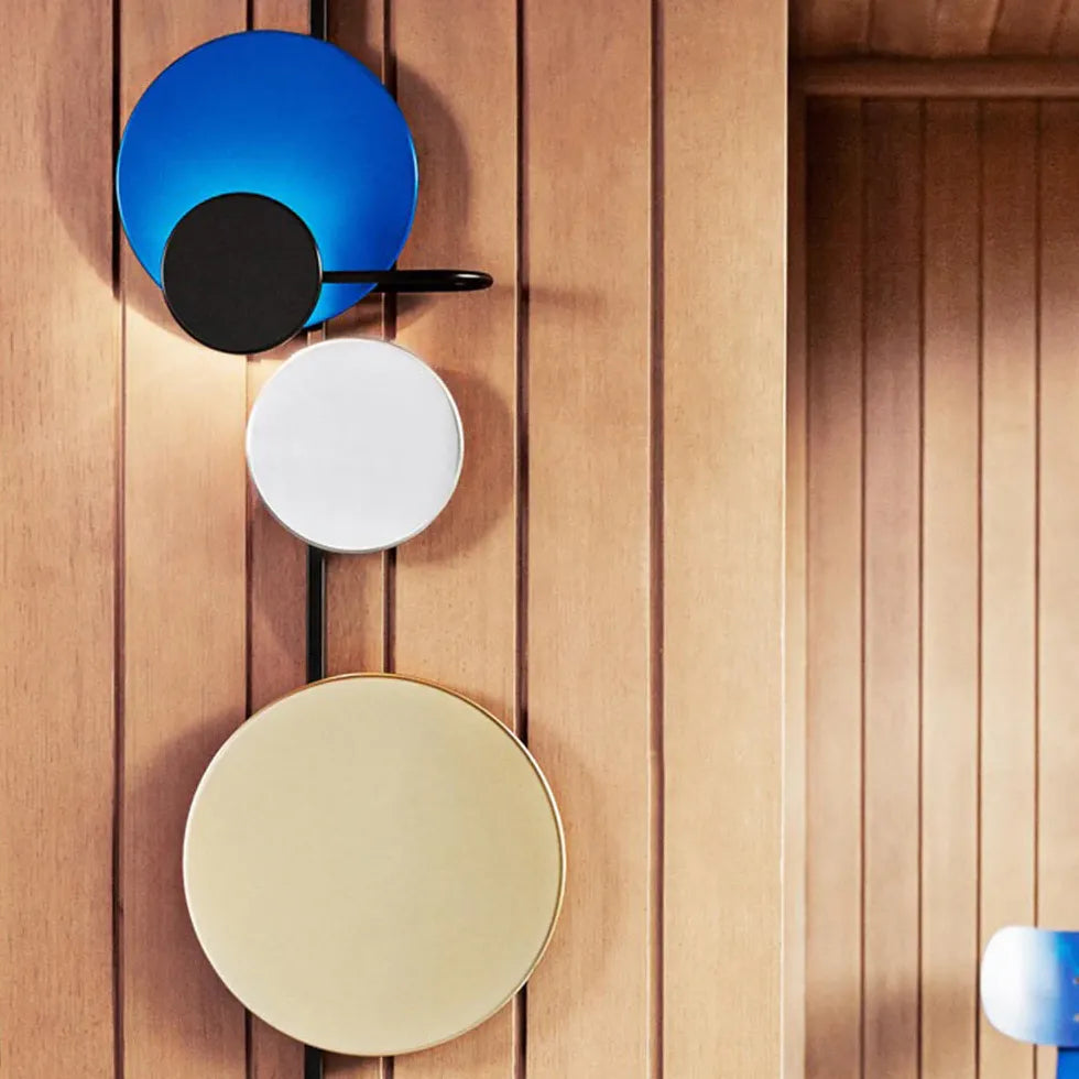Round Minimalist Wall Light Sconce – Elegant Designer Fixture for Living Spaces, Warm Ambient Light, Modern Brass & Aluminum 3