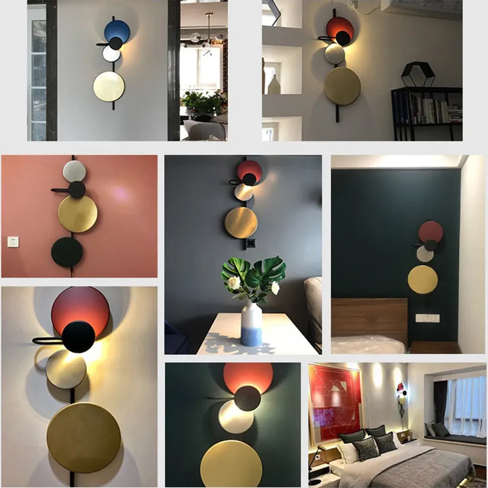 Round Minimalist Wall Light Sconce – Elegant Designer Fixture for Living Spaces, Warm Ambient Light, Modern Brass & Aluminum 5