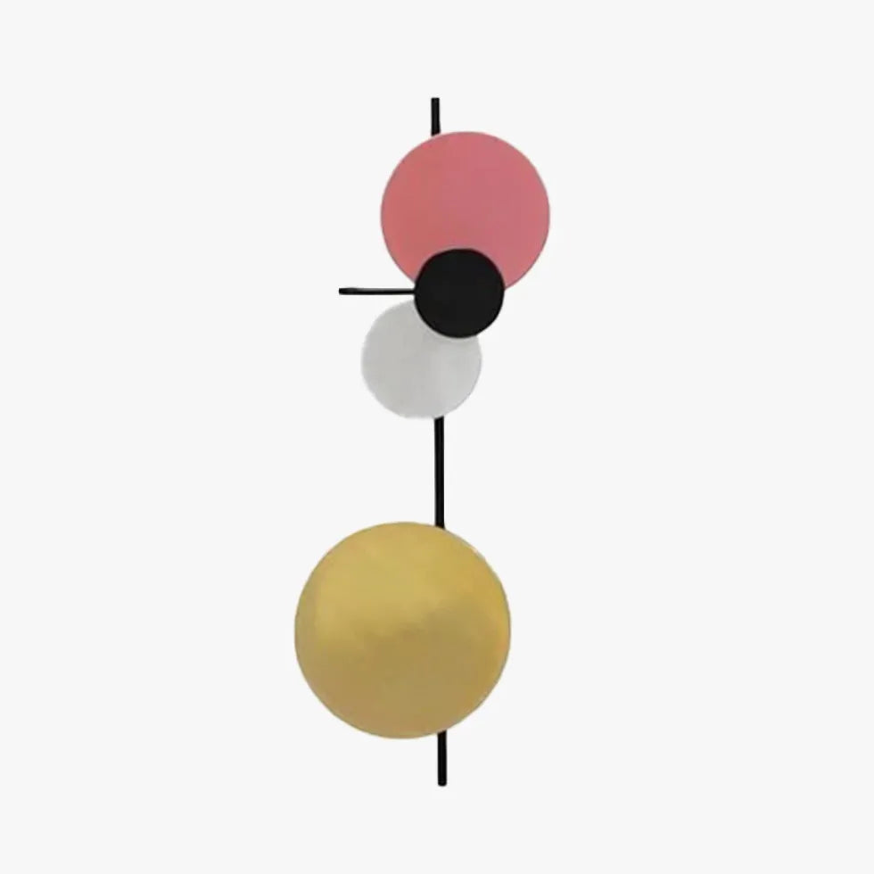 Round Minimalist Wall Light Sconce – Elegant Designer Fixture for Living Spaces, Warm Ambient Light, Modern Brass & Aluminum 6