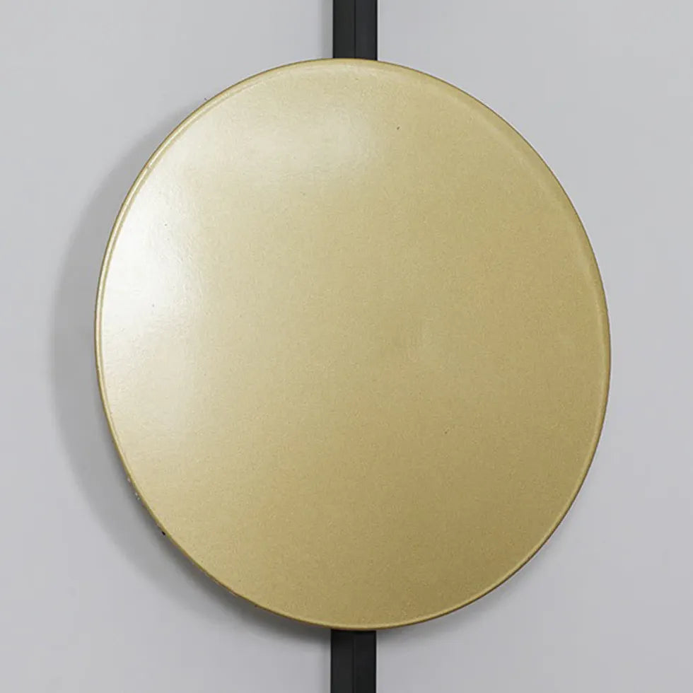 Round Minimalist Wall Light Sconce – Elegant Designer Fixture for Living Spaces, Warm Ambient Light, Modern Brass & Aluminum 12