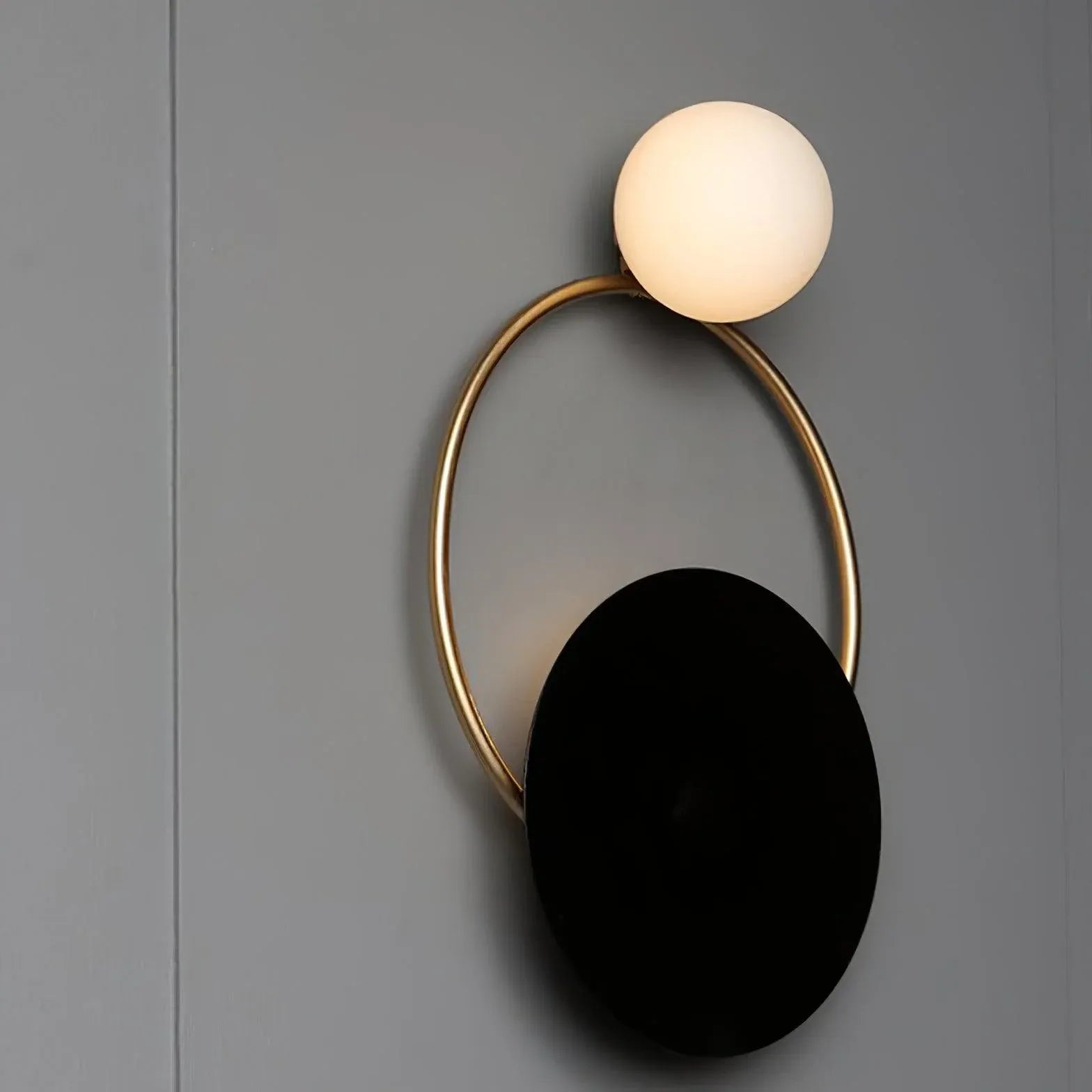 Round LED Wall Light Sconce – Minimalist Design for Bedroom and Living Room in Black or Gold – Soft Warm White Glow 7