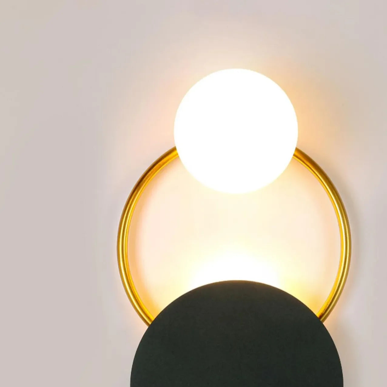 Round LED Wall Light Sconce – Minimalist Design for Bedroom and Living Room in Black or Gold – Soft Warm White Glow 10